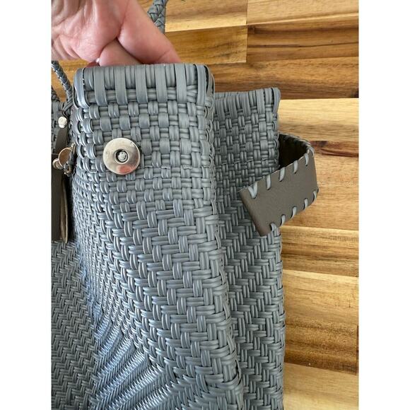 Recycled Plastic Tote Shoulder Bag Gray - Picture 4 of 6